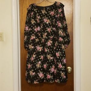 Black flowered dress